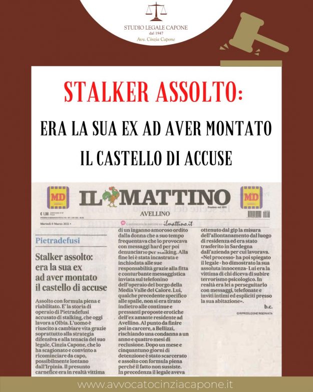stalker assolto