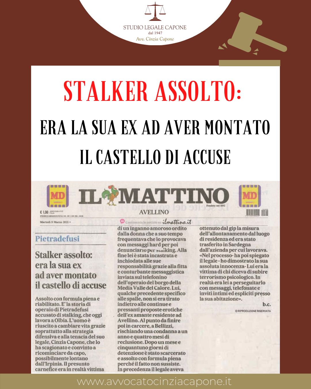 stalker assolto